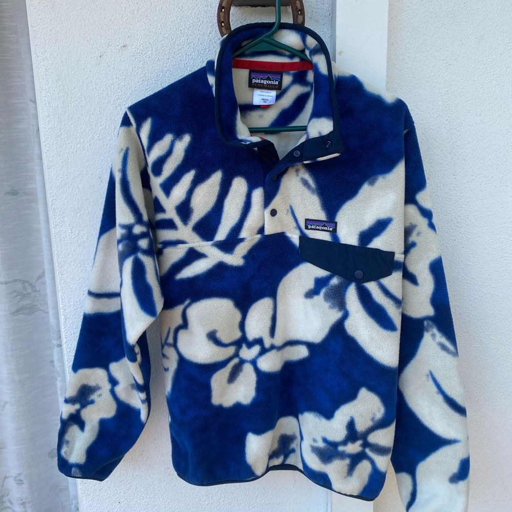 Rare Men's 2015 Patagonia Blue Hawaii Synchilla Snap-T Fleece Jacket (XS)
